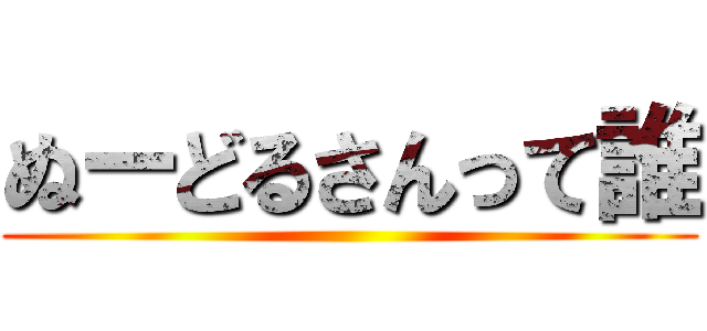 ぬーどるさんって誰 ()