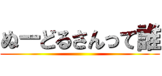 ぬーどるさんって誰 ()