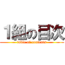 １組の目次 (table of contents)