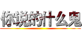 你说的什么鬼 ()