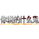 你说的什么鬼 ()