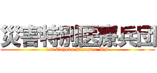 災害特別医療兵団 (1st Tohoku Disaster WS)