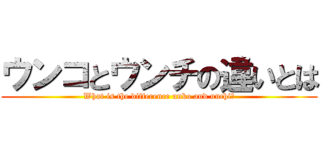 ウンコとウンチの違いとは (What is the difference unko and unchi?)