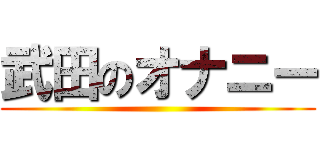 武田のオナニー ()