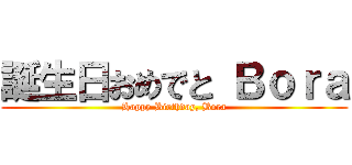 誕生日おめでと Ｂｏｒａ (Happy Birthday, Bora)