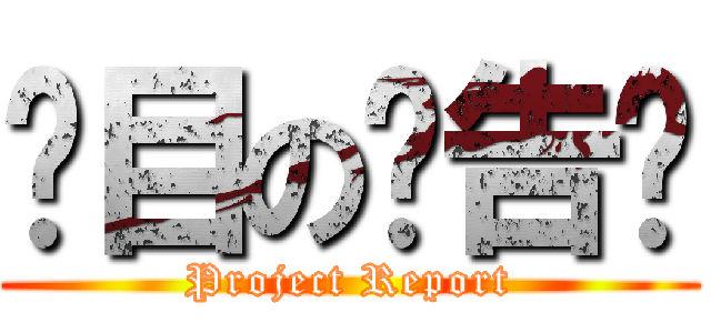 项目の报告书 (Project Report)