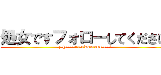 処女ですフォローしてください (syojyodesu followsitekudasai)