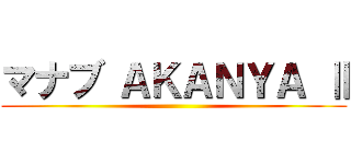 マナブ ＡＫＡＮＹＡ Ⅱ ()