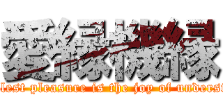 愛縁機縁 (The noblest pleasure is the joy of understanding)