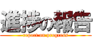 進捗の報告 (report on progress)