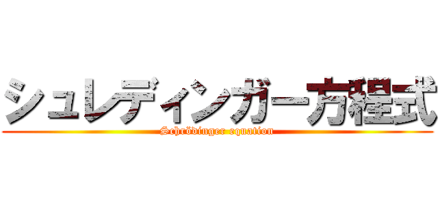 シュレディンガー方程式 (Schrödinger equation)
