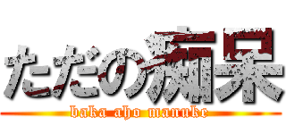 ただの痴呆 (baka aho manuke)