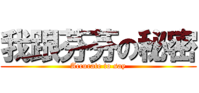 我跟芬芬の秘密 (Accurate to say)