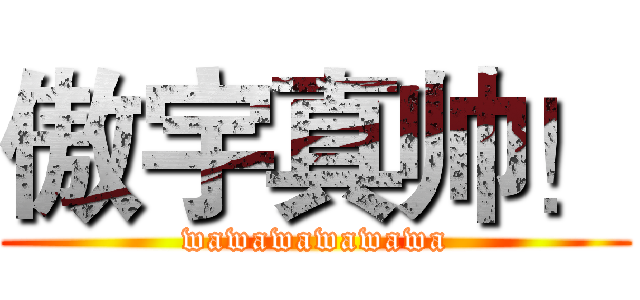 傲宇真帅！ (wawawawawawa)