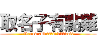取名子有點難 (Named sub ​​bit difficult)