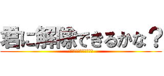 君に解除できるかな？ (パスワード解除してみろ)