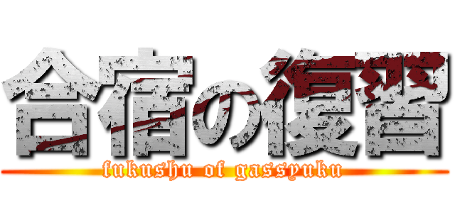 合宿の復習 (fukushu of gassyuku)