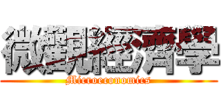 微觀經濟學 (Microeconomics)