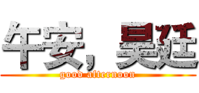 午安，昊廷 (good afternoon)