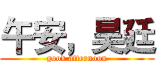午安，昊廷 (good afternoon)