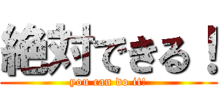 絶対できる！ (you can do it!)