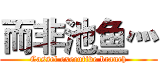 而非池鱼灬 (Cassel executive branch)