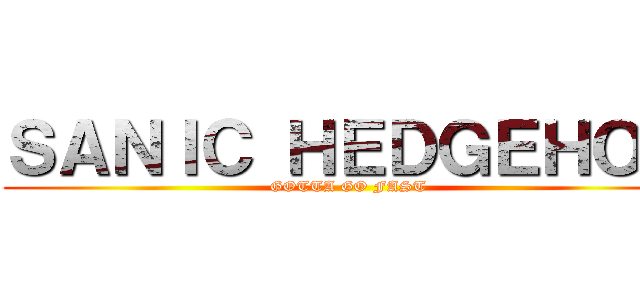 ＳＡＮＩＣ ＨＥＤＧＥＨＯＧ (GOTTA GO FAST)