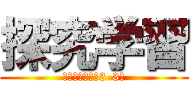 探究学習 (〜個人テーマ　3-3〜)