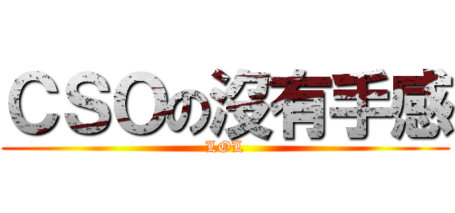 ＣＳＯの沒有手感 (LOL)