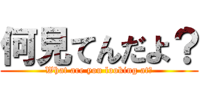 何見てんだよ？ (What are you looking at?)