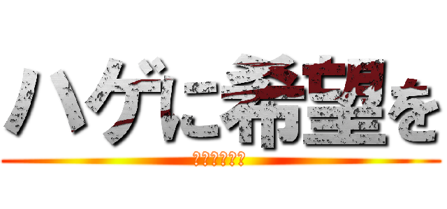 ハゲに希望を (育毛剤の救い)