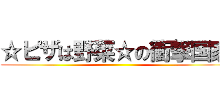 ☆ピザは野菜☆の衝撃国家 ()