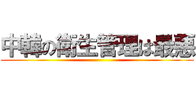 中韓の衛生管理は最悪 ()