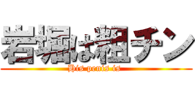 岩堀は粗チン (His penis is )