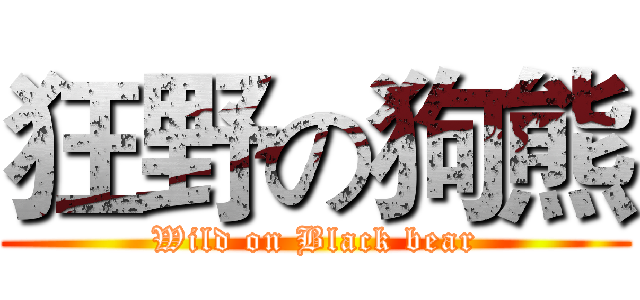 狂野の狗熊 (Wild on Black bear)