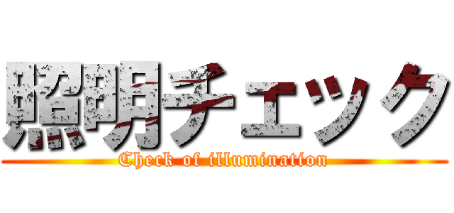 照明チェック (Check of illumination)