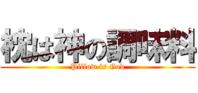枕は神の調味料 (Pillow is God)