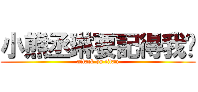 小熊丞琳要記得我喔 (attack on titan)