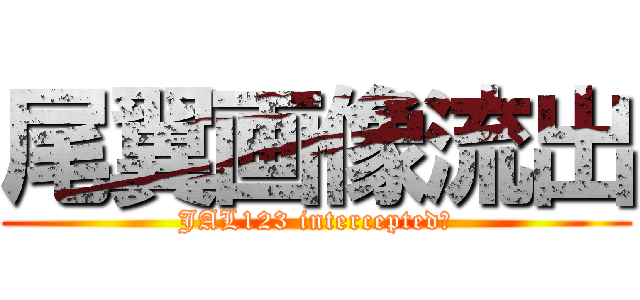 尾翼画像流出 (JAL123 intercepted?)