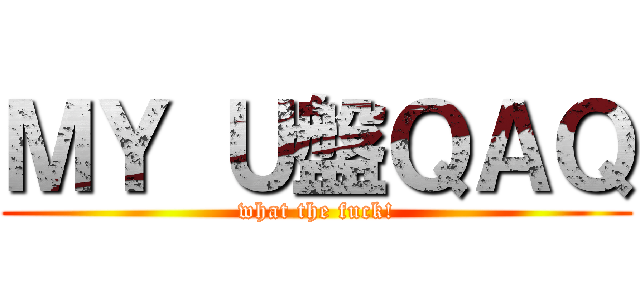 ＭＹ Ｕ盤ＱＡＱ (what the fuck!)