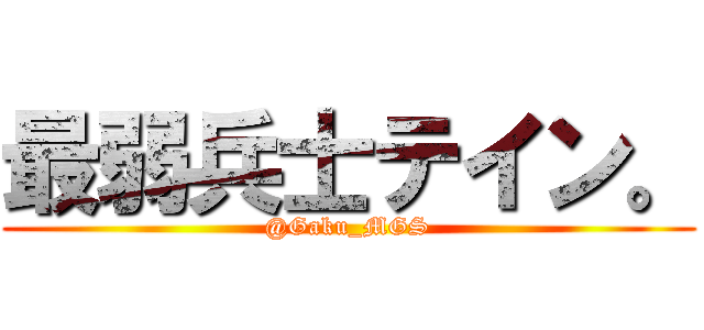 最弱兵士テイン。 (@Gaku_MGS)