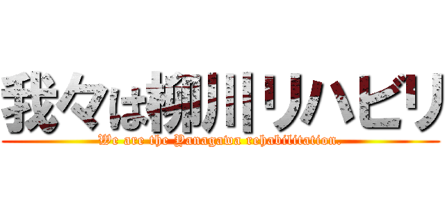 我々は柳川リハビリ (We are the Yanagawa rehabilitation.)