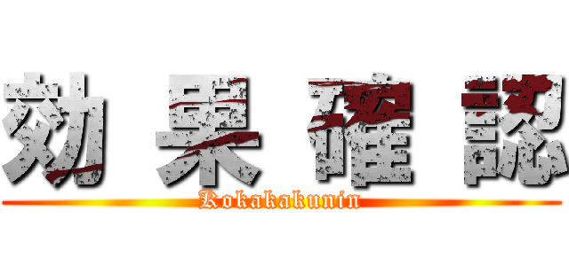 効 果 確 認 (Kokakakunin)