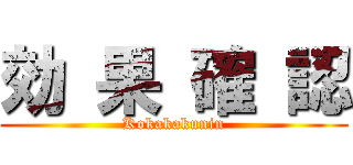 効 果 確 認 (Kokakakunin)