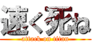 速く死ね (attack on titan)