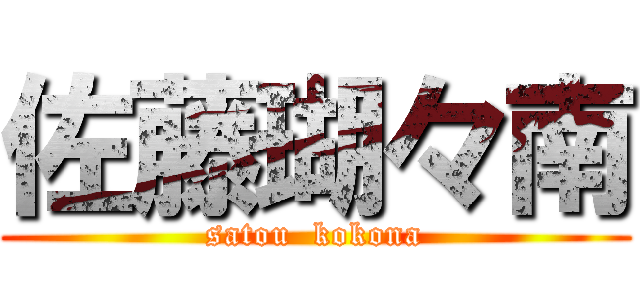佐藤瑚々南 (satou  kokona)