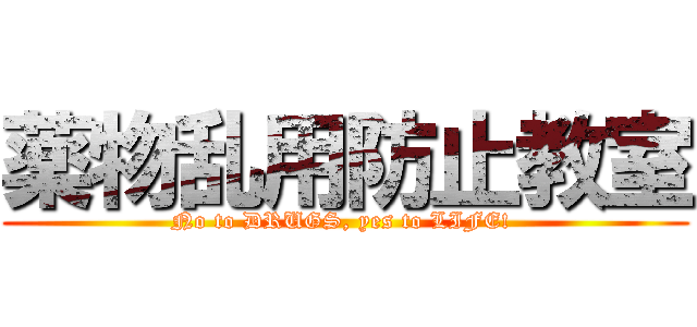 薬物乱用防止教室 (No to DRUGS, yes to LIFE! )
