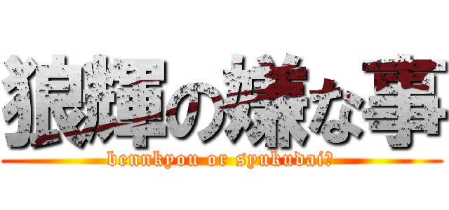 狼輝の嫌な事 (bennkyou or syukudai?)