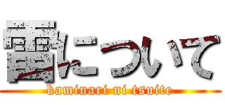 雷について (kaminari ni tsuite)