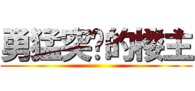 勇猛突击的楼主 ()